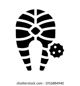 fish allergy glyph icon vector. fish allergy sign. isolated contour symbol black illustration