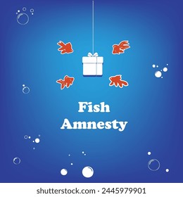 Das Fish Amnesty Poster macht auf das Leben der Fische aufmerksam und fordert ihren Schutz.