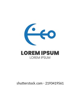 Fish Anchor Logo. This logo can be used for companies in the marine sector. the combination of fish and anchor shapes makes this logo seem minimalist