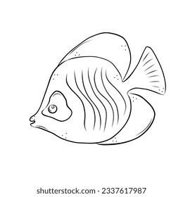 Ilustración del vector de ángel de pescado en el estilo de doodle