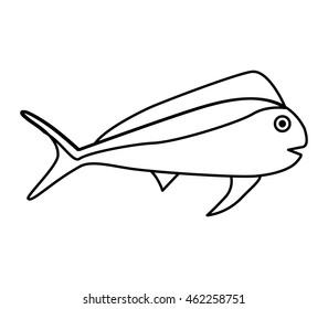 fish animal aquatic icon vector illustration design
