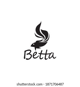 Fish animal aquatic logo beta fish design vector and illustration