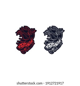 Fish animal aquatic logo beta fish design vector and illustration