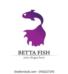Fish animal aquatic logo. Beta fish design vector and illustration