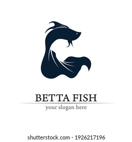 Fish animal aquatic logo. Beta fish design vector and illustration