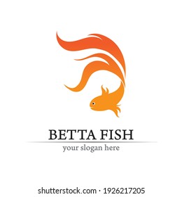 Fish animal aquatic logo. Beta fish design vector and illustration