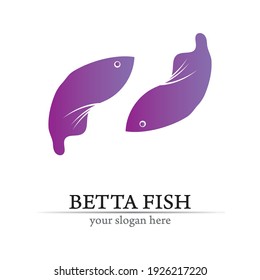 Fish animal aquatic logo. Beta fish design vector and illustration