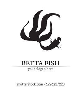 Fish animal aquatic logo. Beta fish design vector and illustration