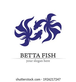 Fish animal aquatic logo. Beta fish design vector and illustration