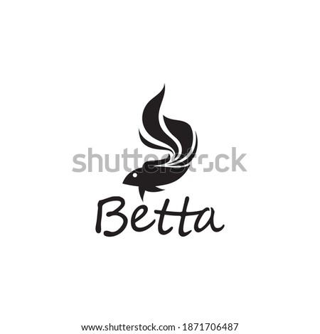 Fish animal aquatic logo beta fish design vector and illustration