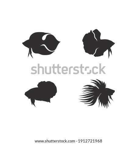 Fish animal aquatic logo beta fish design vector and illustration