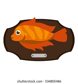 Fish animal cartoon over table design