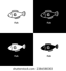 Fish Animal Food Logo Icon