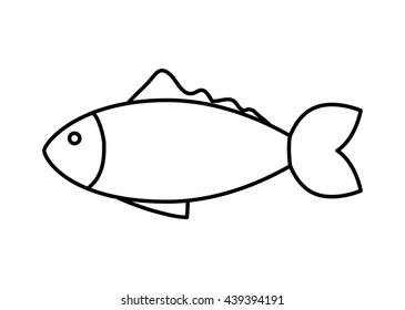 Fish animal icon. Sea life design. vector graphic