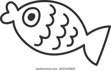 Ilustración de vectores en lino de peces