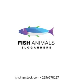 fish animal logo colorful design for business