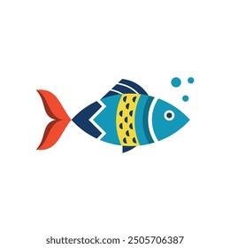 Fish Animal modern vector icon design template, element graphic style design