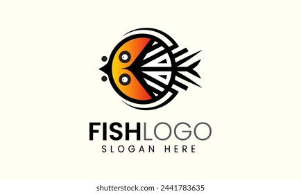 Fish animal ocean food restaurant seafood vector logo design icon template symbol idea