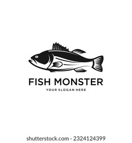 Fish Animal Silhouette Logo Design Vector