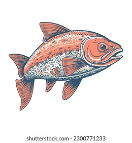 fish animal tropical design icon isolated