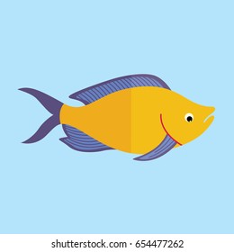 fish animal vector on blue background wildlife beast sea ocean water