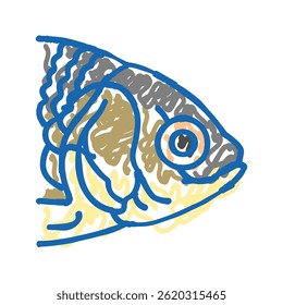 fish animal zoo doodle icon sketch vector. fish animal zoo sign. isolated symbol illustration