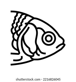 fish animal zoo line icon vector. fish animal zoo sign. isolated contour symbol black illustration