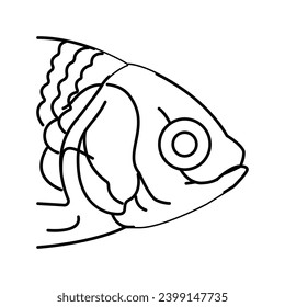 fish animal zoo line icon vector. fish animal zoo sign. isolated contour symbol black illustration
