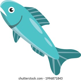 A fish. Animals. Flat design.