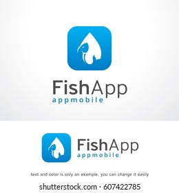 Fish App Logo Template Vector Design, Emblem, Design Concept, Creative Symbol, Icon
