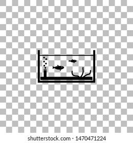Fish aquarium. Black flat icon on a transparent background. Pictogram for your project
