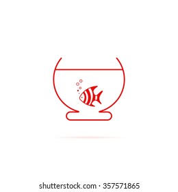 Fish and aquarium icon.