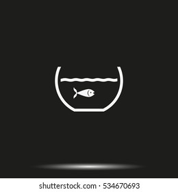 Fish in aquarium icon.