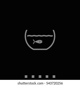 Fish in aquarium icon.
