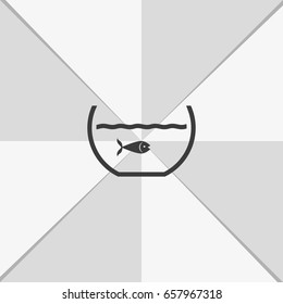 Fish in aquarium icon.