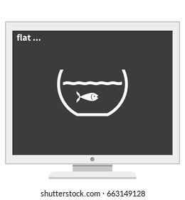 Fish in aquarium icon.