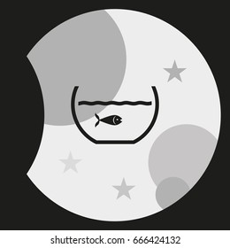 Fish in aquarium icon.