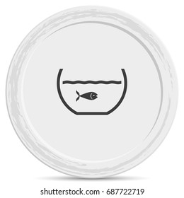 Fish in aquarium icon.