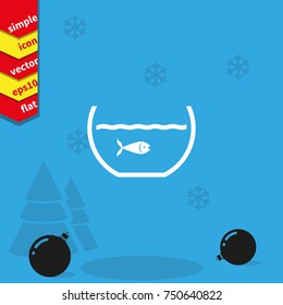 Fish in aquarium icon.