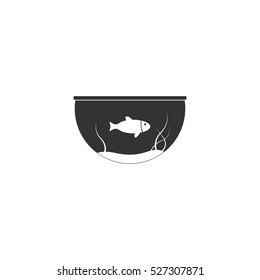 Fish aquarium icon flat. Illustration isolated vector sign symbol