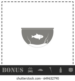 Fish aquarium icon flat. Simple vector symbol and bonus icon