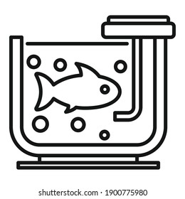 Fish aquarium icon. Outline fish aquarium vector icon for web design isolated on white background