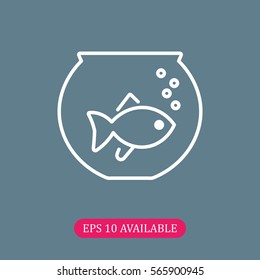 Fish in an aquarium icon vector