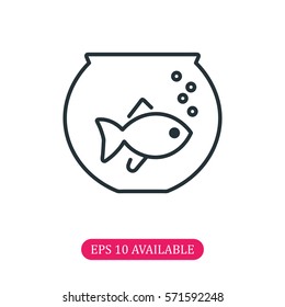 Fish in aquarium icon vector