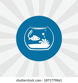 fish in aquarium isolated vector icon. sea animal design element