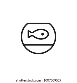 Fish in Aquarium Line Icon