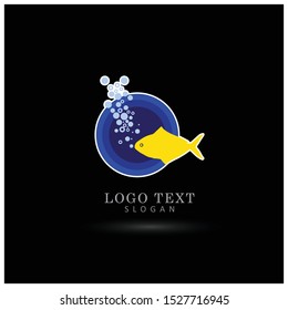 Fish & Aquarium Logo. Symbol & icon Vector Template.