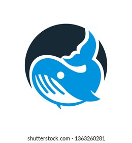 Fish with aquarium logo template