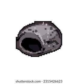 vector retro de arte de píxel de juego de piedra acuario de peces. piedra de acuario de peces pequeños. ilustración vintage antigua