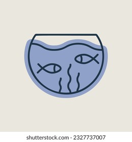 Fish aquarium vector icon. Pet animal sign. Graph symbol for pet and veterinary web site and apps design, logo, app, UI